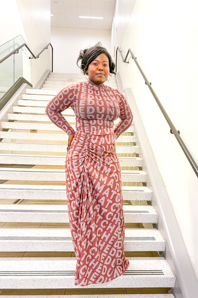 Two piece Letter printed ( Radish brown )