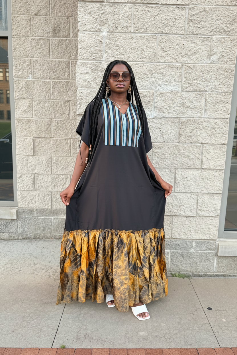 Sunset Grove Maxi Dress - Black