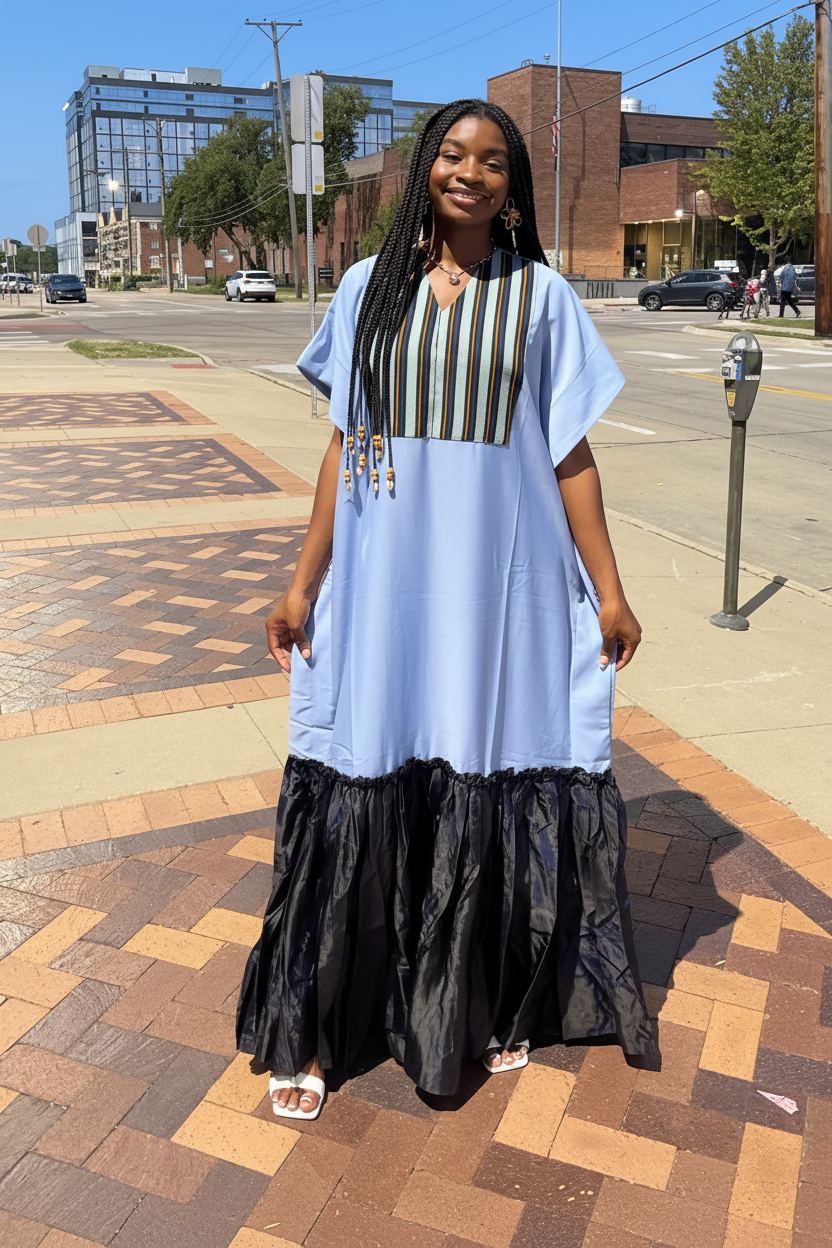 Sunset Grove Maxi Dress - Blue