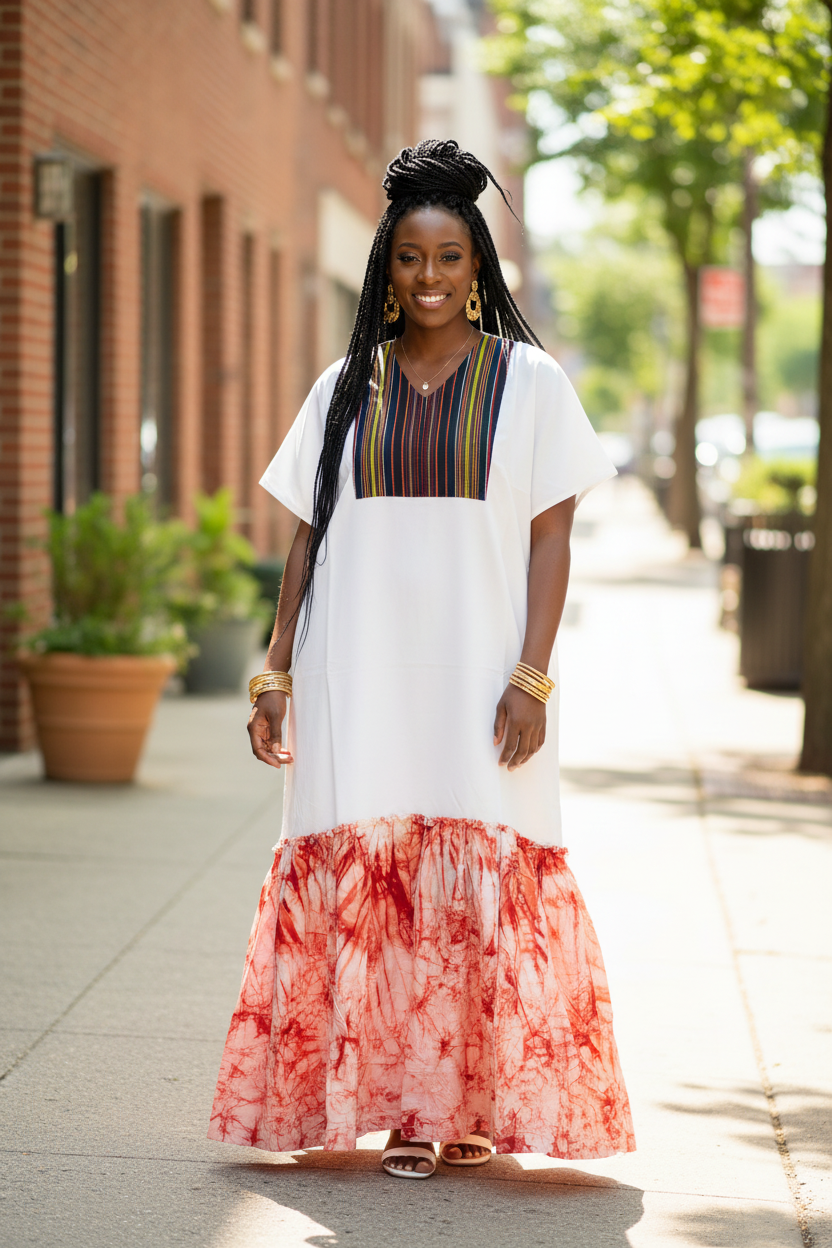 Sunset Grove Maxi Dress - Coral Tie-Dye